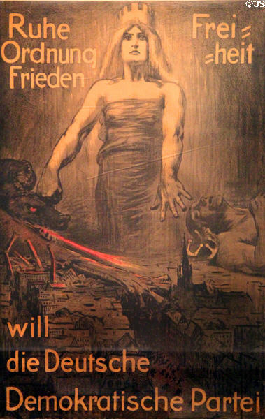 German Democratic Party (DDP) election poster (1918) at German Historical Museum. Berlin, Germany.