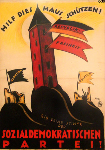 Social Democratic Party (SPD) poster for parliamentary elections (1920) at German Historical Museum. Berlin, Germany.