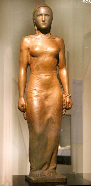 Bronze statue celebrating Liberation of the Saar (c1936) by Richard Scheibe at German Historical Museum. Berlin, Germany.