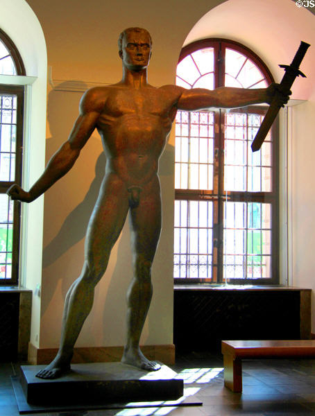 East German socialist realist sculpture at German Historical Museum. Berlin, Germany.