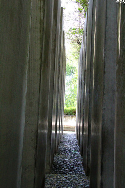 Garden of Exile designed to disorient like real act of exile at Jewish Museum Berlin. Berlin, Germany.