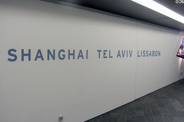 Axis of exile cities possible for Jews leading toe WWII at Jewish Museum Berlin. Berlin, Germany.