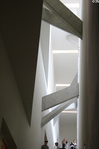Beams across corridors at Jewish Museum Berlin. Berlin, Germany.