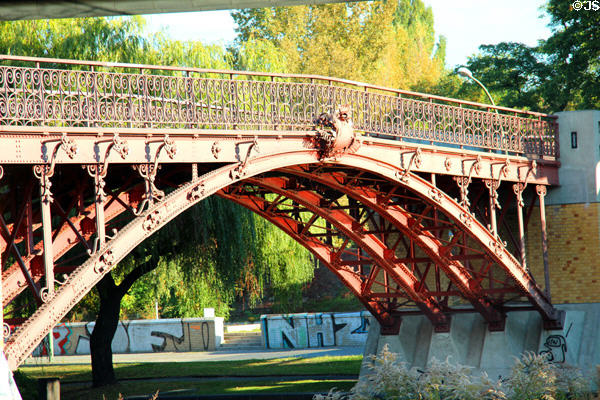 Antique cast iron bridge at German Museum of Technology. Berlin, Germany.