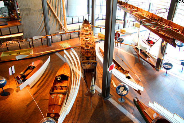 Boat collection at German Museum of Technology. Berlin, Germany.