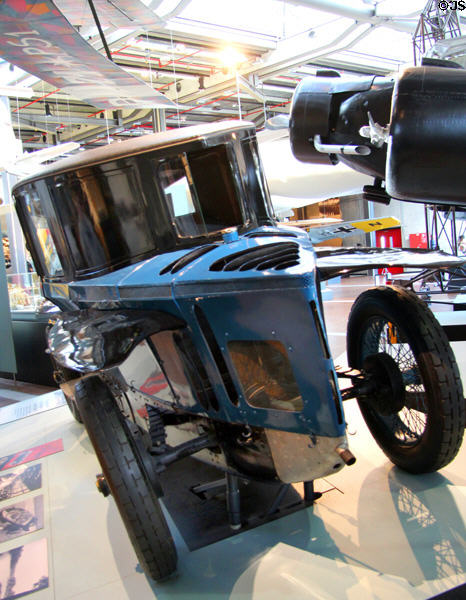 Rear of Edmund Rumpler aerodynamic waterdrop car {1923} at German Museum of Technology. Berlin, Germany.