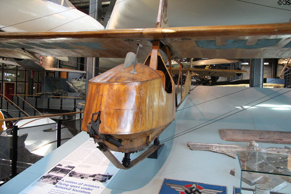 Glider as used for training future Luftwaffe pilots during 1930s at German Museum of Technology. Berlin, Germany.