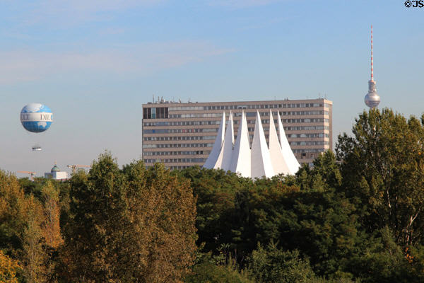 Tourist balloon over Tempodrom. Berlin, Germany.