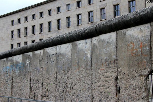 Bleak remnant of Berlin Wall at Topography of Terror. Berlin, Germany.