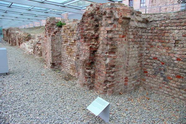 Ruins of basement of Gestapo central headquarters where Nazi regime tortured its citizens now Topography of Terror. Berlin, Germany.