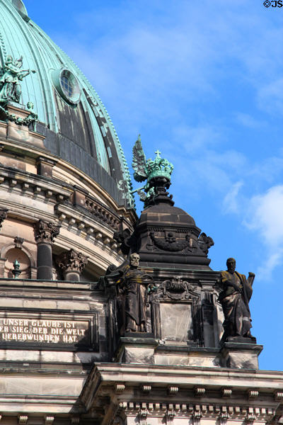 St Peter & apostle beside dome at Berlin Cathedral. Berlin, Germany.