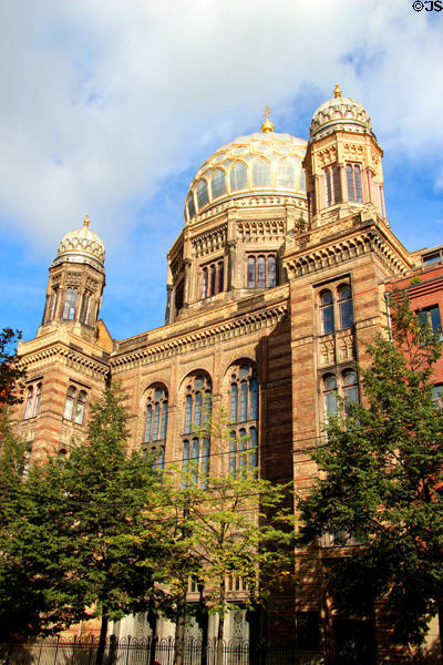 Moorish facade of Berlin New Synagogue. Berlin, Germany.