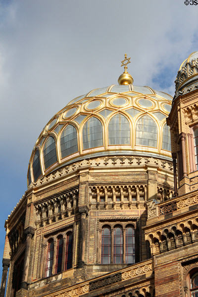 Main dome of Berlin New Synagogue. Berlin, Germany.