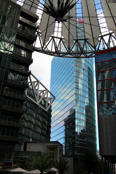 Looking out of Sony Center to Potsdamer Platz. Berlin, Germany.
