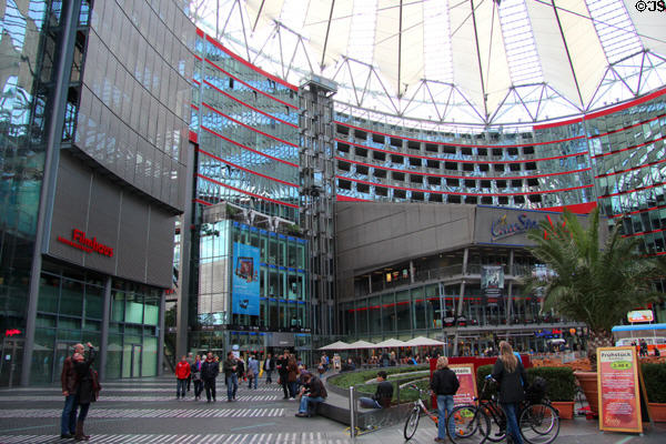 Landscaping of forum in Sony Center. Berlin, Germany.