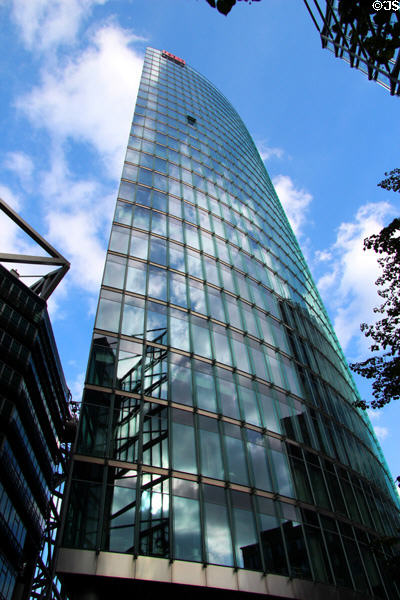 Bahn Tower (2000) at Potsdamer Platz. Berlin, Germany. Architect: Helmut Jahn.