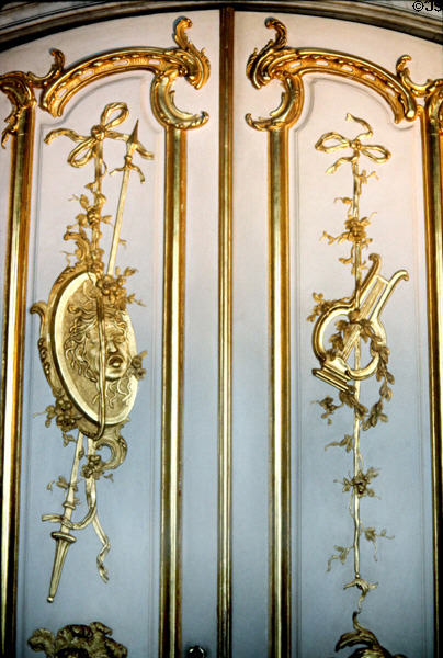 Baroque door decorations in Sanssouci Palace at Sanssouci Park. Potsdam, Germany.