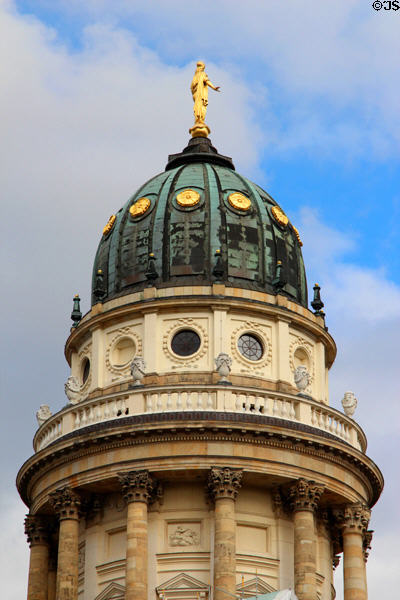 Tower of German Cathedral on Gendarmenmarkt. Berlin, Germany.