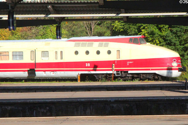 Streamlined antique locomotive unit. Berlin, Germany.