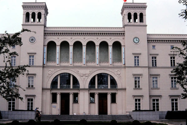Old Hamburger Bahnhof now Museum für Gegenwart displays State Museums of Berlin contemporary art collection. Berlin, Germany.