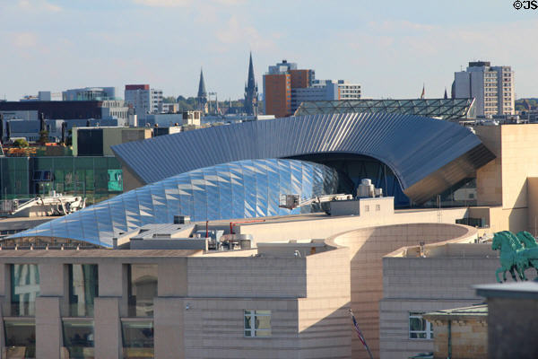 Glass atrium roof of Gehry's DZ Bank building. Berlin, Germany.