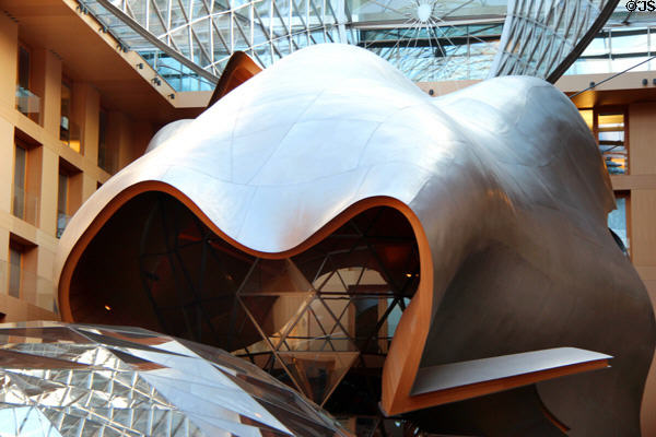 Gehry's atrium curves within DZ Bank building. Berlin, Germany.