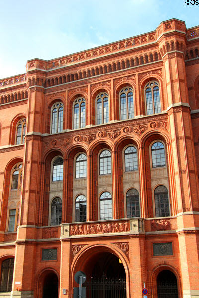 Brickwork decoration of Rotes Rathaus. Berlin, Germany.