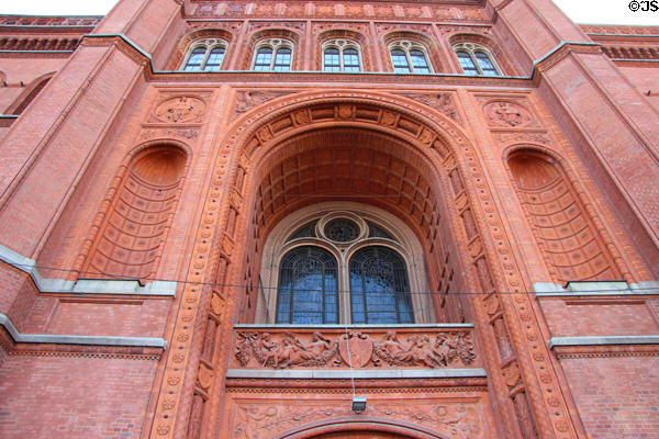 Terra cotta friezes of Rotes Rathaus. Berlin, Germany.