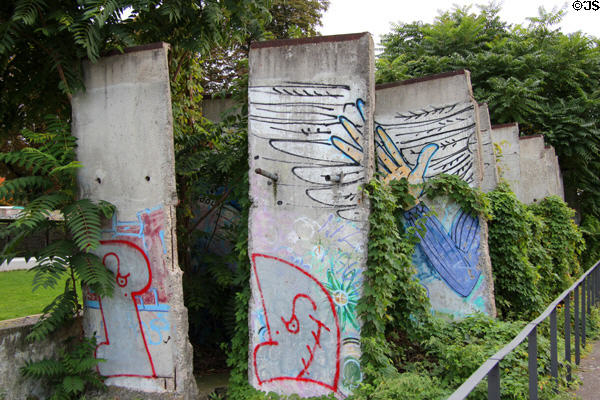 Ruins of Berlin Wall at Bernauer Straße Berlin Wall Memorial. Berlin, Germany.