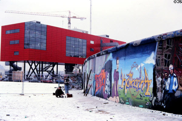 Mural painted on western side of Berlin Wall. Berlin, Germany.