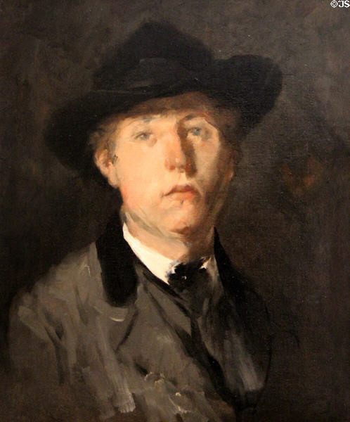 Painter Gustav Laewerenz portrait (mid 1800s) by Josef Emil Squindo at Pomeranian State Museum. Greifswald, Germany.