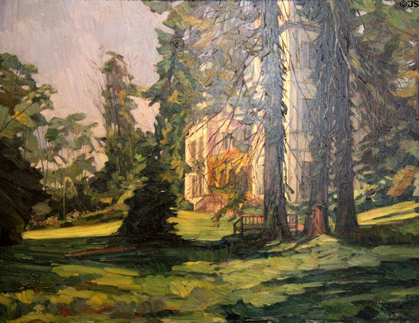 Schloss Hemsbach im Odenwald painting by Wilhelm Trübner at Pomeranian State Museum. Greifswald, Germany.
