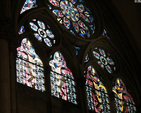 Modern stained glass replacement windows in Köln Cathedral. Köln, Germany.
