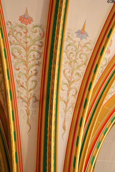 Painted ribbed vaulting at Köln Cathedral. Köln, Germany.