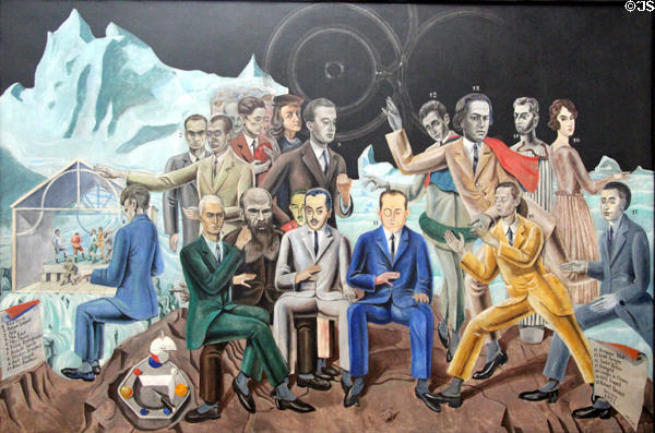 The Friends' Rendezvous painting (1922) by Max Ernst at Ludwig Museum. Köln, Germany.