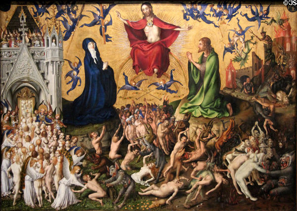 The Last Judgment painting (c1435) by Stefan Locher at Wallraf-Richartz Museum. Köln, Germany.