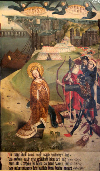 Martyrdom of St Cordula painting (c1490-1500) from Köln at Wallraf-Richartz Museum. Köln, Germany.