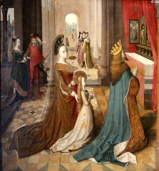 Scenes from the Legend of St Ursula painting (c1492-96) at Wallraf-Richartz Museum. Köln, Germany.