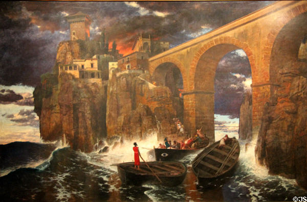 Pirate Attack (Heroic Landscape) painting (1886) by Arnold Böcklin at Wallraf-Richartz Museum. Köln, Germany.