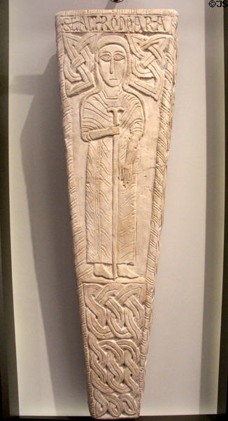 Sarcophagus lid (copy) (c634) of Chrodoara von Amay at New Aachen City Museum. Aachen, Germany.