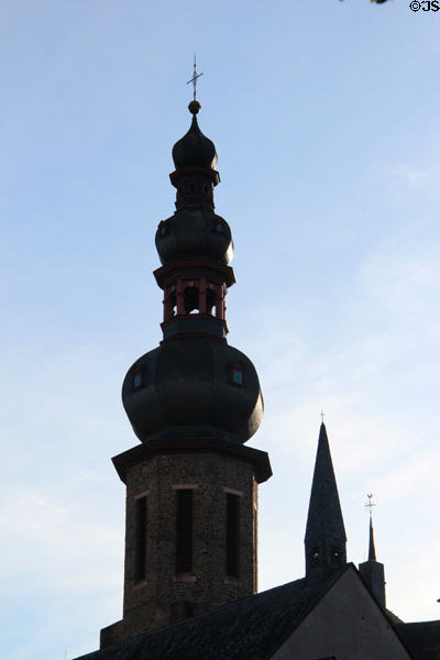 Steeple of St Martin's Catholic Church. Cochem, Germany.