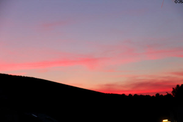Sunset seen from Mosel River valley. Nittel, Germany.