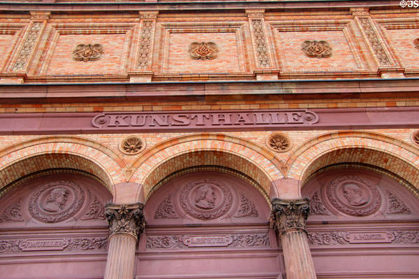 Detail work on original building at Hamburg Fine Arts Museum. Hamburg, Germany.