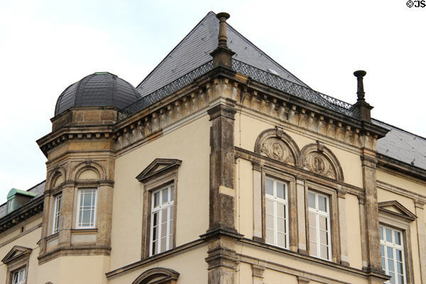 Building detail of Hamburg Decorative Arts Museum. Hamburg, Germany.