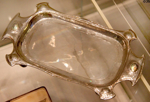 Silver tray (1902) by Frederick Courthope (London) at Hamburg Decorative Arts Museum. Hamburg, Germany.