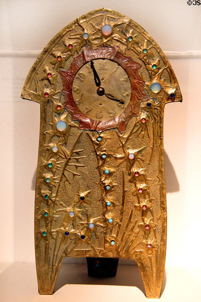 Art Nouveau pendulum table clock (1902) by Alfred Daguet (Paris) at Hamburg Decorative Arts Museum. Hamburg, Germany.
