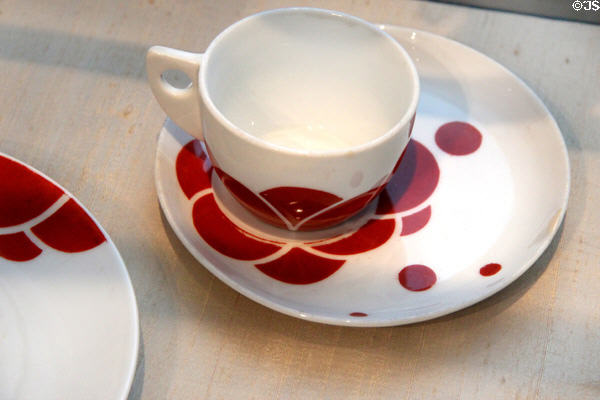 Coffee setting (1901-2) by Jutta Sika for Joseph Böck porcelain manufacturer (Vienna) at Hamburg Decorative Arts Museum. Hamburg, Germany.