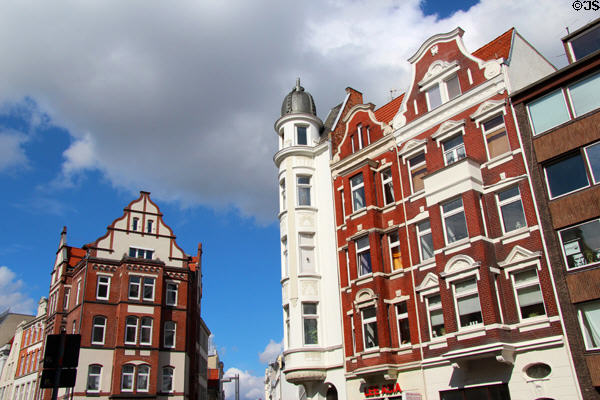 Streetscape at Mühlenstraße & Königstraße. Lübeck, Germany.
