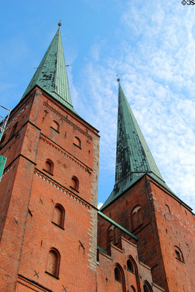 Lübeck Dom (1173) brick-built Lutheran cathedral (Mühlendamm 2-6). Lübeck, Germany.