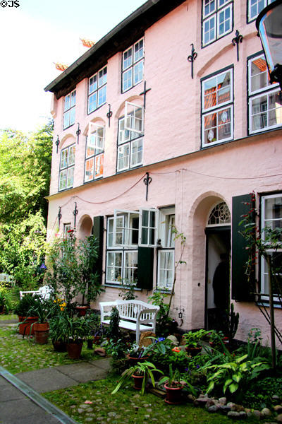 Heritage apartments of Füchtings Courtyard. Lübeck, Germany.